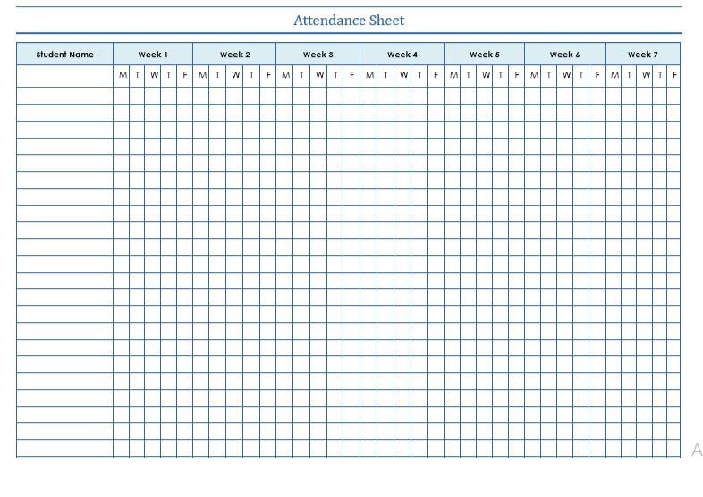 Attendance Sheet Template